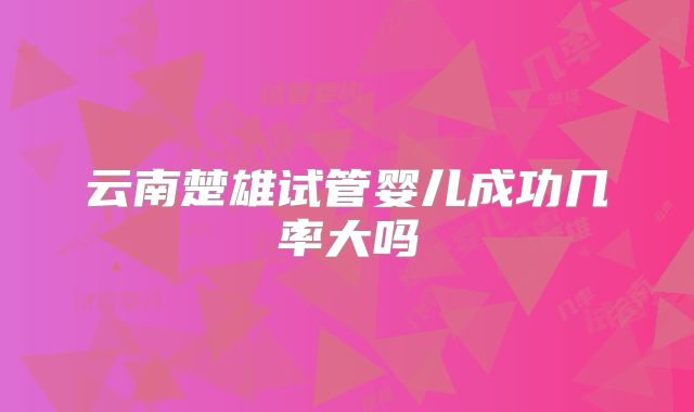 云南楚雄试管婴儿成功几率大吗