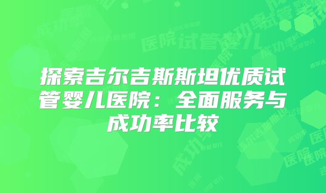 探索吉尔吉斯斯坦优质试管婴儿医院：全面服务与成功率比较