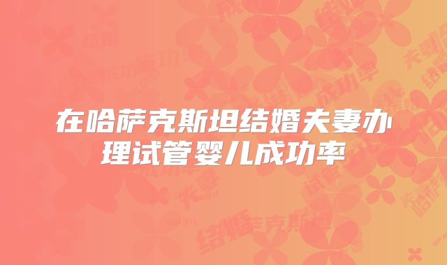 在哈萨克斯坦结婚夫妻办理试管婴儿成功率