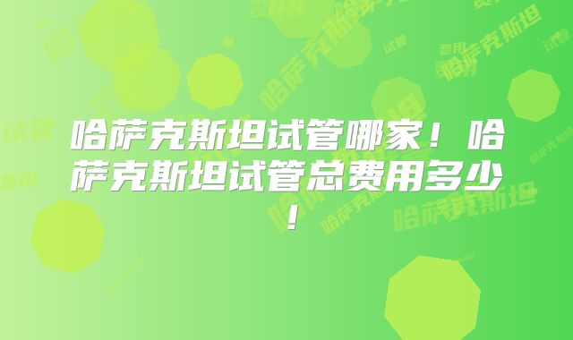 哈萨克斯坦试管哪家!哈萨克斯坦试管总费用多少!