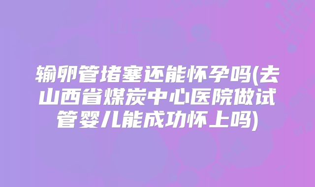 输卵管堵塞还能怀孕吗(去山西省煤炭中心医院做试管婴儿能成功怀上吗)