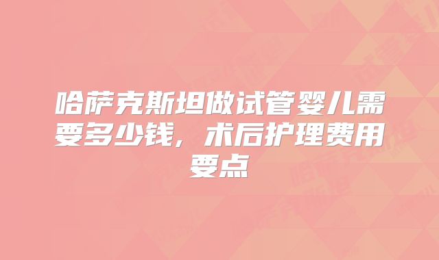 哈萨克斯坦做试管婴儿需要多少钱, 术后护理费用要点