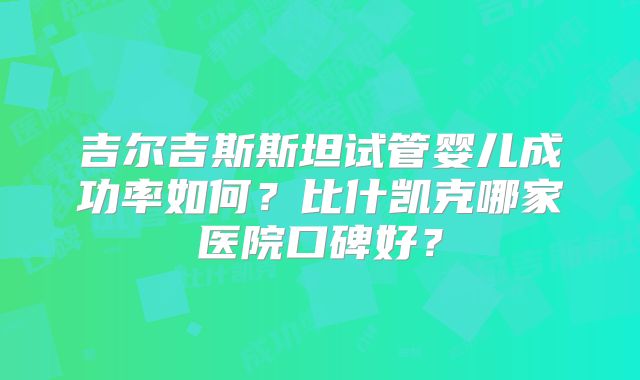 吉尔吉斯斯坦试管婴儿成功率如何?比什凯克哪家医院口碑好?