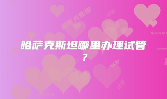 哈萨克斯坦哪里办理试管?