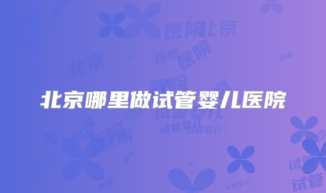 北京哪里做试管婴儿医院