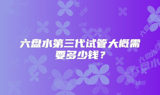 六盘水第三代试管大概需要多少钱？