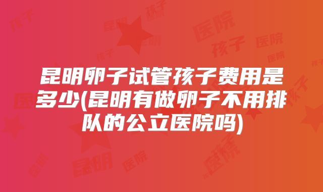 昆明卵子试管孩子费用是多少(昆明有做卵子不用排队的公立医院吗)