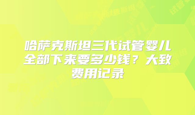 哈萨克斯坦三代试管婴儿全部下来要多少钱？大致费用记录