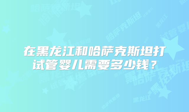在黑龙江和哈萨克斯坦打试管婴儿需要多少钱？