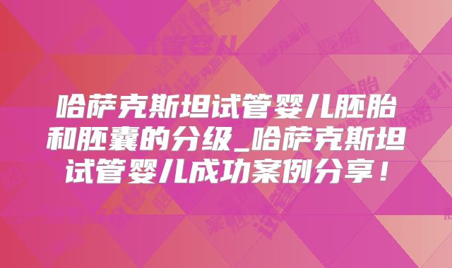哈萨克斯坦试管婴儿胚胎和胚囊的分级_哈萨克斯坦试管婴儿成功案例分享!