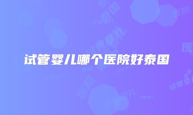 试管婴儿哪个医院好泰国