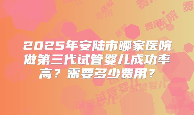 2025年安陆市哪家医院做第三代试管婴儿成功率高？需要多少费用？