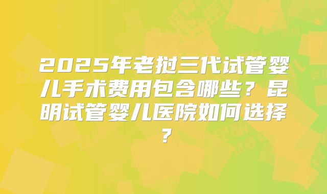 2025年老挝三代试管婴儿手术费用包含哪些?昆明试管婴儿医院如何选择?