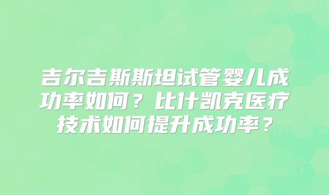 吉尔吉斯斯坦试管婴儿成功率如何?比什凯克医疗技术如何提升成功率?