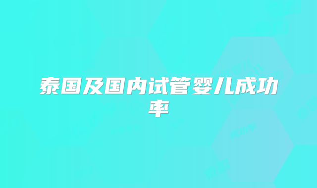 泰国及国内试管婴儿成功率