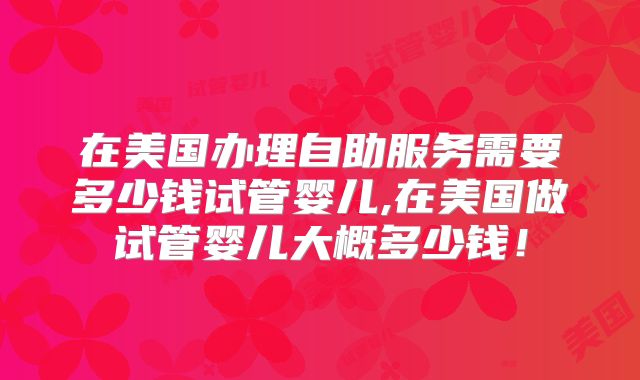 在美国办理自助服务需要多少钱试管婴儿,在美国做试管婴儿大概多少钱!