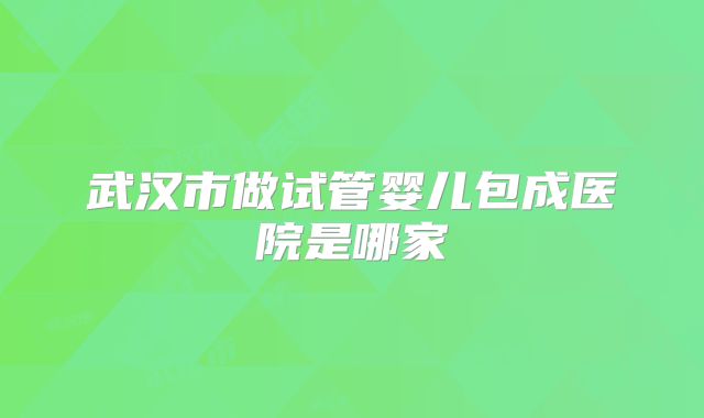 武汉市做试管婴儿包成医院是哪家