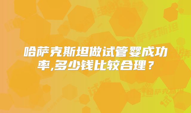 哈萨克斯坦做试管婴成功率,多少钱比较合理?