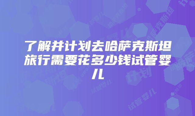 了解并计划去哈萨克斯坦旅行需要花多少钱试管婴儿