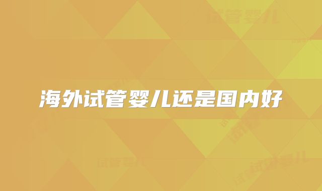 海外试管婴儿还是国内好