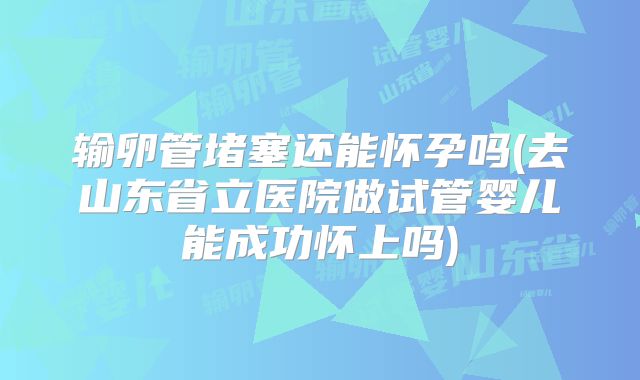 输卵管堵塞还能怀孕吗(去山东省立医院做试管婴儿能成功怀上吗)