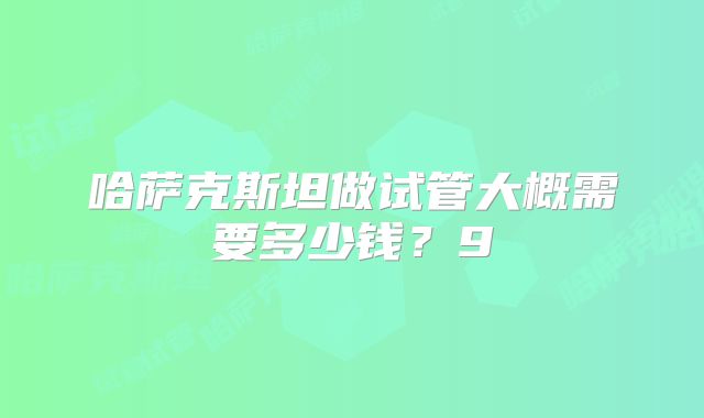 哈萨克斯坦做试管大概需要多少钱?9