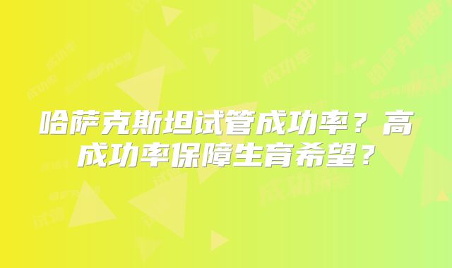 哈萨克斯坦试管成功率?高成功率保障生育希望?