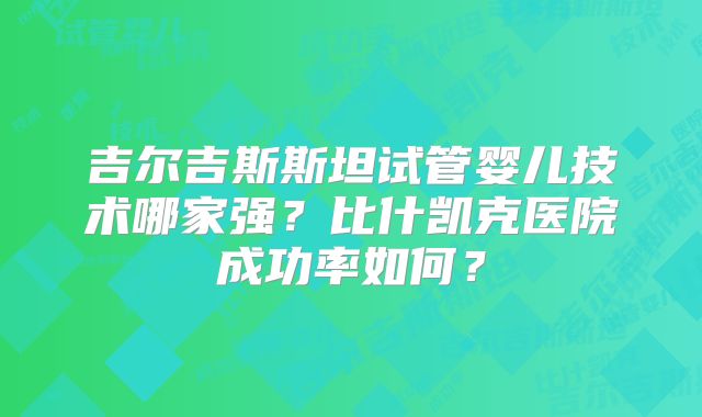 吉尔吉斯斯坦试管婴儿技术哪家强?比什凯克医院成功率如何?