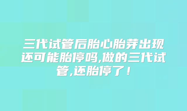 三代试管后胎心胎芽出现还可能胎停吗,做的三代试管,还胎停了!