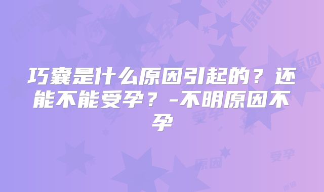 巧囊是什么原因引起的?还能不能受孕?-不明原因不孕