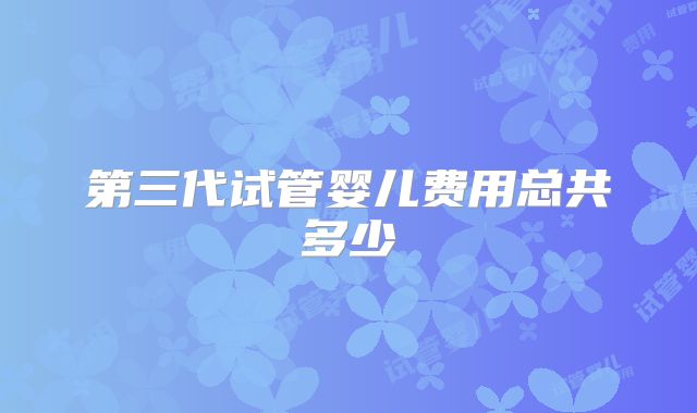 第三代试管婴儿费用总共多少
