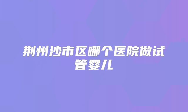 荆州沙市区哪个医院做试管婴儿