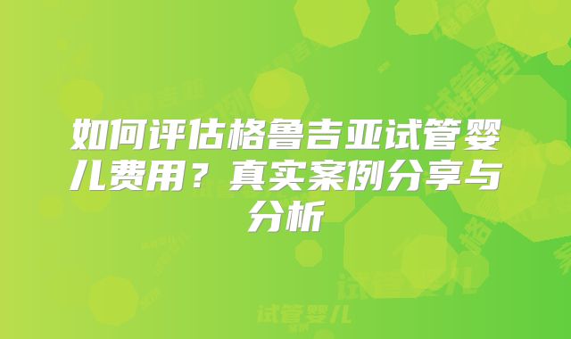 如何评估格鲁吉亚试管婴儿费用?真实案例分享与分析