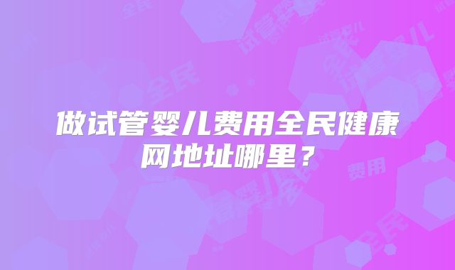 做试管婴儿费用全民健康网地址哪里？