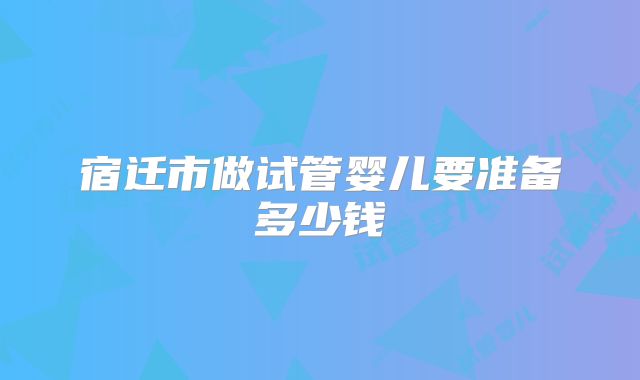 宿迁市做试管婴儿要准备多少钱
