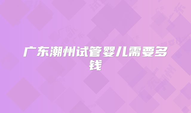 广东潮州试管婴儿需要多钱