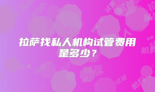 拉萨找私人机构试管费用是多少?