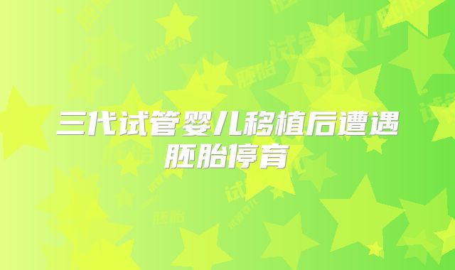 三代试管婴儿移植后遭遇胚胎停育