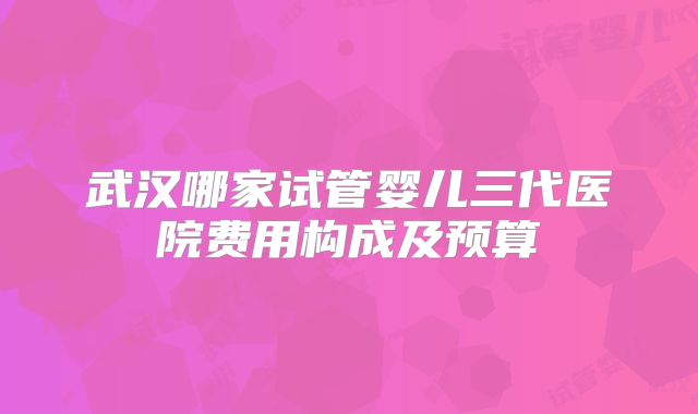 武汉哪家试管婴儿三代医院费用构成及预算