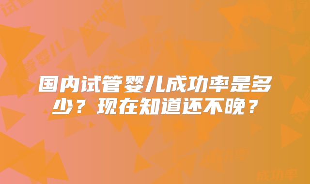 国内试管婴儿成功率是多少?现在知道还不晚?