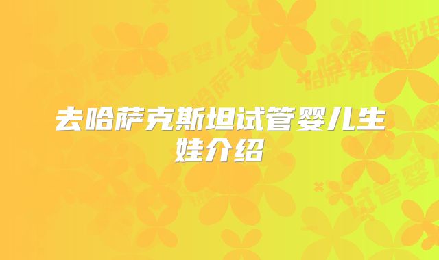 去哈萨克斯坦试管婴儿生娃介绍