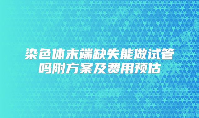 染色体末端缺失能做试管吗附方案及费用预估