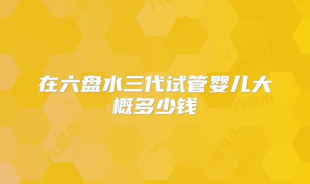 在六盘水三代试管婴儿大概多少钱