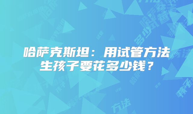 哈萨克斯坦：用试管方法生孩子要花多少钱？