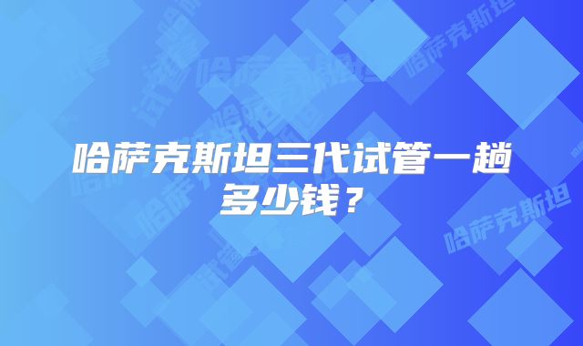 哈萨克斯坦三代试管一趟多少钱?