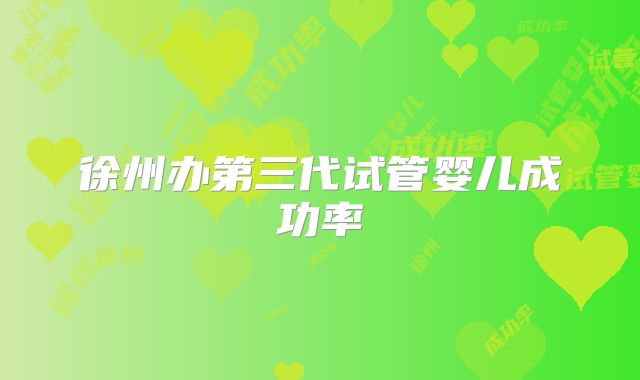 徐州办第三代试管婴儿成功率