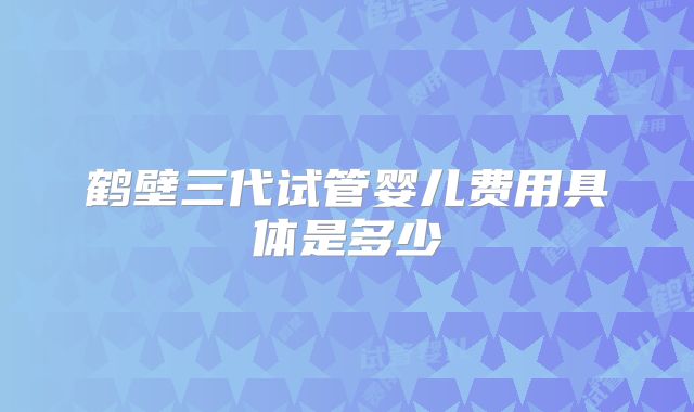 鹤壁三代试管婴儿费用具体是多少