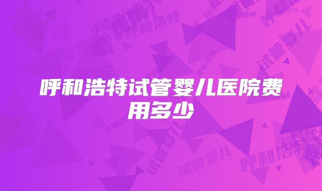 呼和浩特试管婴儿医院费用多少