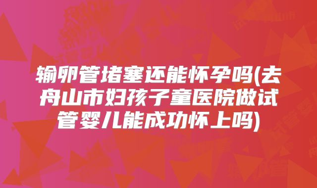 输卵管堵塞还能怀孕吗(去舟山市妇孩子童医院做试管婴儿能成功怀上吗)