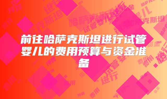 前往哈萨克斯坦进行试管婴儿的费用预算与资金准备